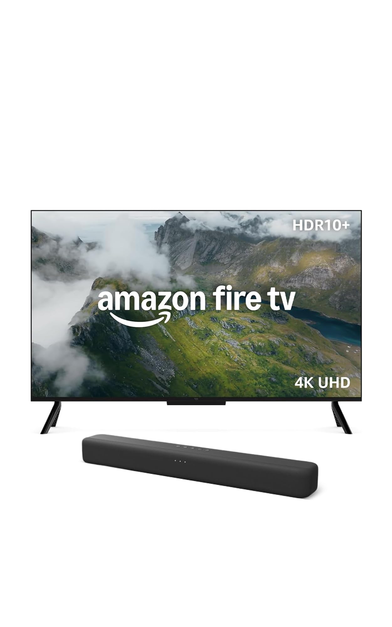 Amazon Ember 4-Serie mit Fire TV, 43-Zoll-Smart-TV in 4K Ultra-HD mit Alexa-Fernbedienung+ Fire TV Soundbar, 2.0-Lautsprecher mit DTS Virtual:X und Dolby Audio sowie Bluetooth-Unterstützung