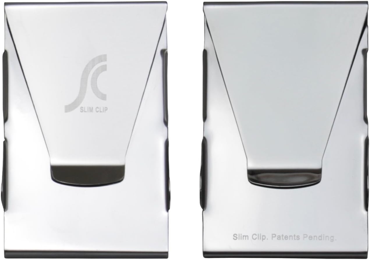 Slim Clip Double Sided Money Clip Credit Card Holder Wallet New Stainless Steel