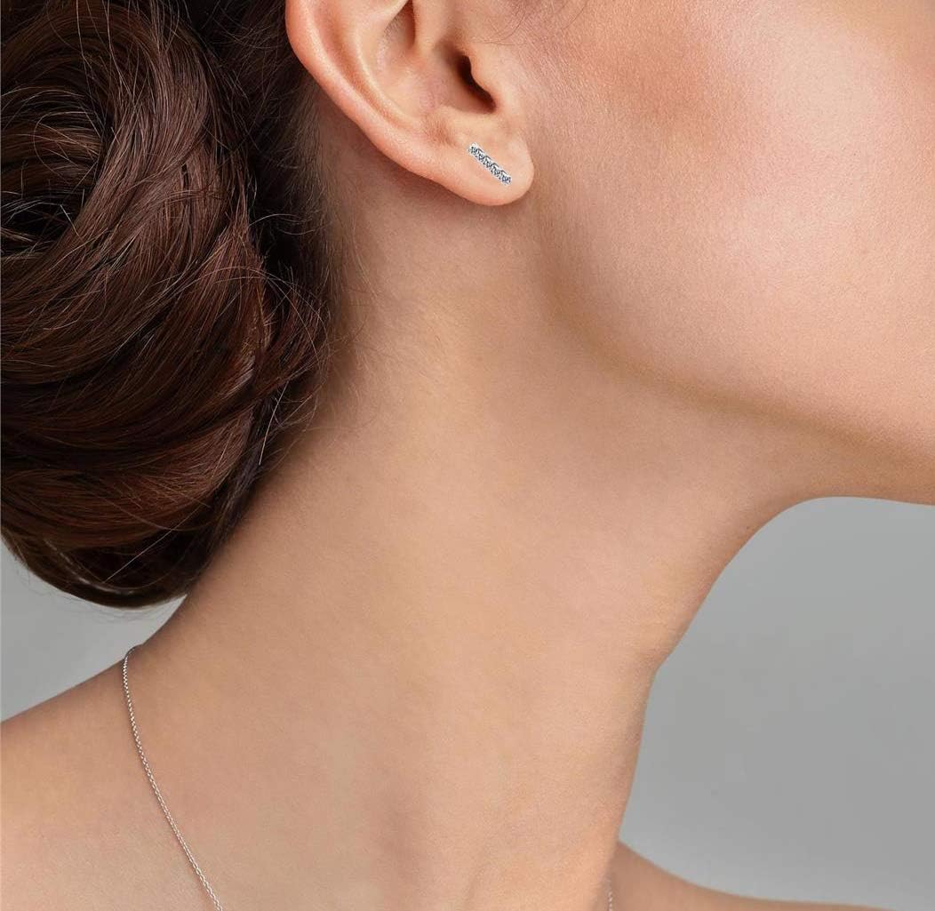 Solid 18K Gold Over 925 Sterling Silver Stud Earrings, Mini Bar Line Stick Stud Earrings/Silver Earrings, Gold Earrings for Women - Image 2