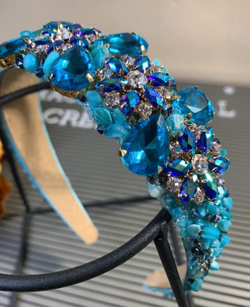 KAOYOO 1 Yard Flower Pattern Rhinestone Chain Trim, Inlaid with Blue AB Crystal Rhinestone and Golden Brass Base Prong Chain for Sewing Craft,Wedding Decoration : Arts, Crafts & Sewing