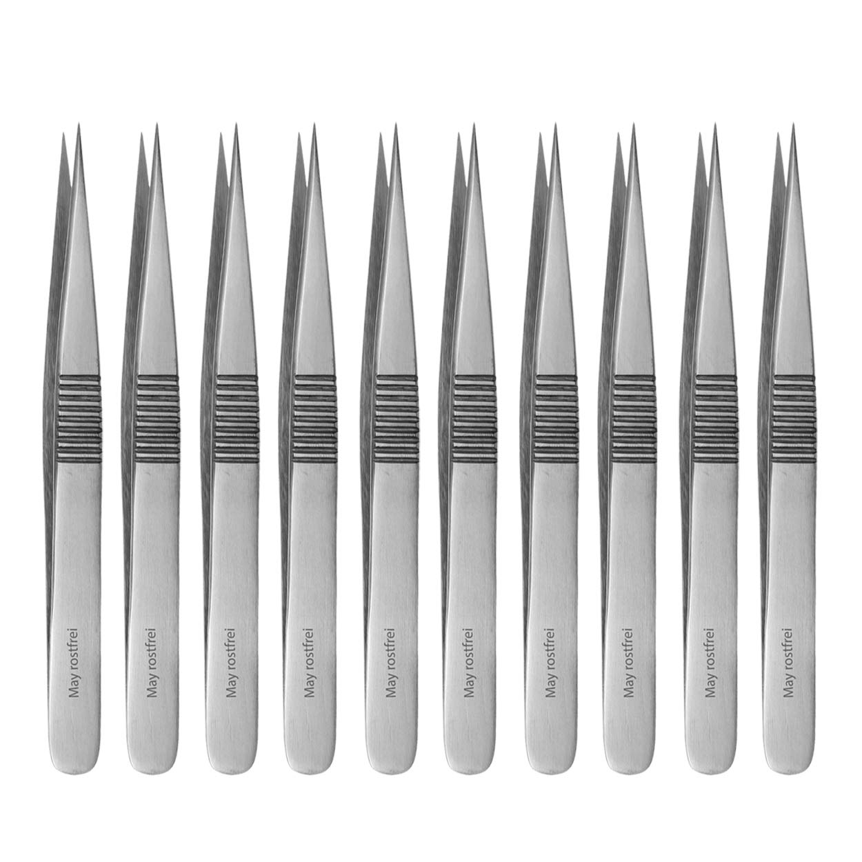 May Lot de 10 pinces à épiler en acier inoxydable