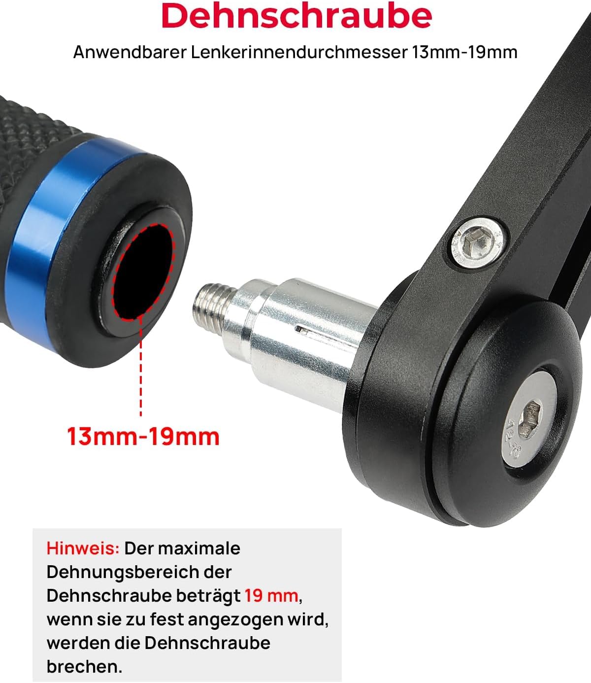 KEMIMOTO Lenkerendenspiegel Motorrad E-geprüft, 2 Stücke Universal Motorradspiegel für Lenker,360°drehbarer Lenkerspiegel Motorrad, 7/8" 22mm Seitenspiegel Kompatibel mit Roller, ATV