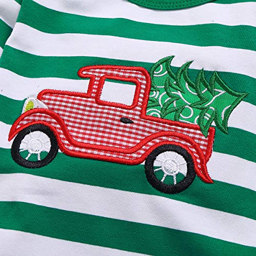 YOUNGER STAR Infant Newborn Baby Christmas Outfit Stripe Bodysuit Winter for Boys Girls Romper Clothing Set4