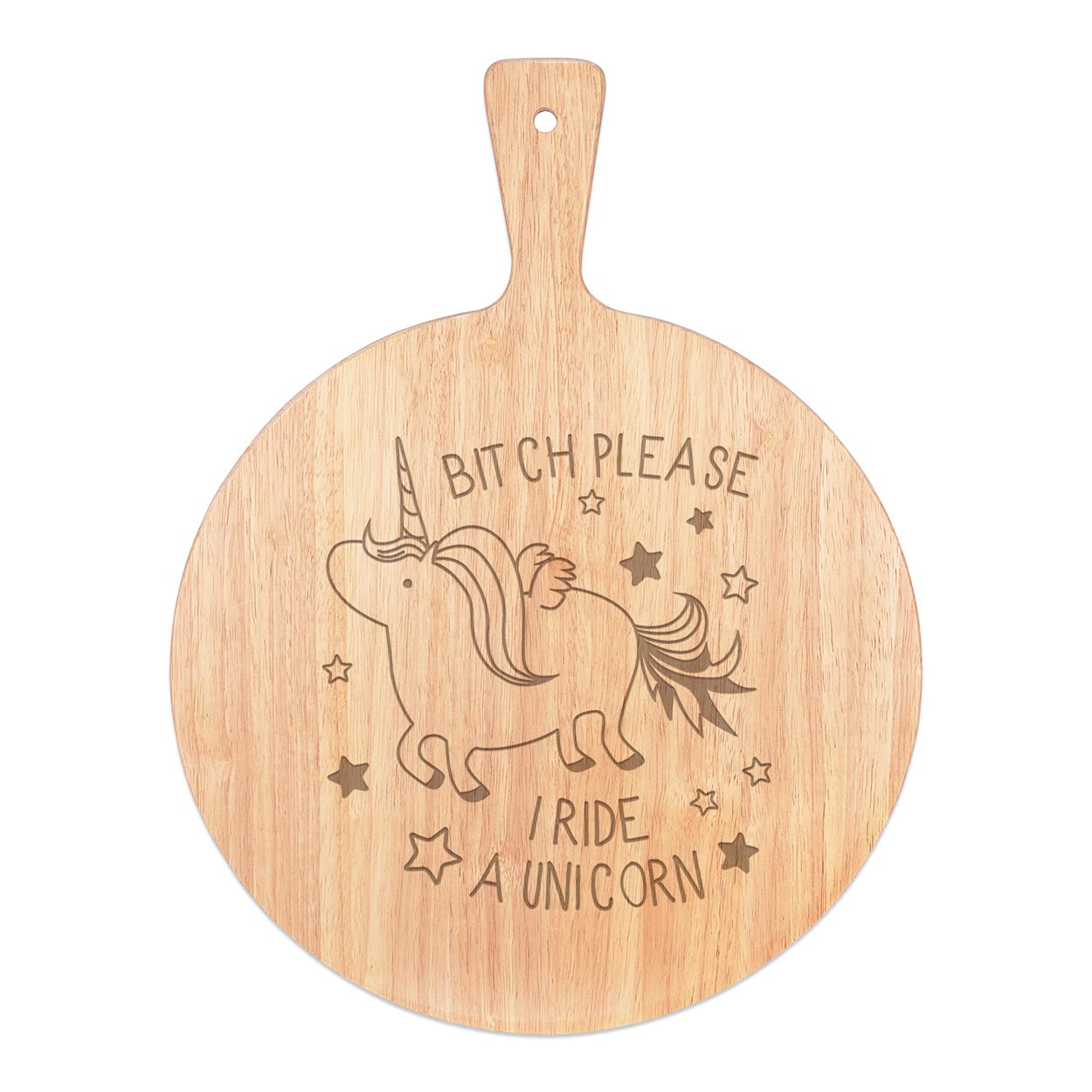 Plateau de service avec poignée en bois de 45x34cm au design Licorne humoristique