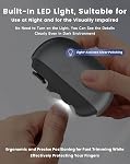 Smart Electric Nail Clipper with Polishing for Seniors, 3-in-1 Electric Nails Care Tool with LED Light, Rechargeable Fingernail Cutting Electric Nail Cutter with Nail Scraps Storage, USB Charging, for Baby, Thick Nails, Arthritis, Low Vision (Purple)