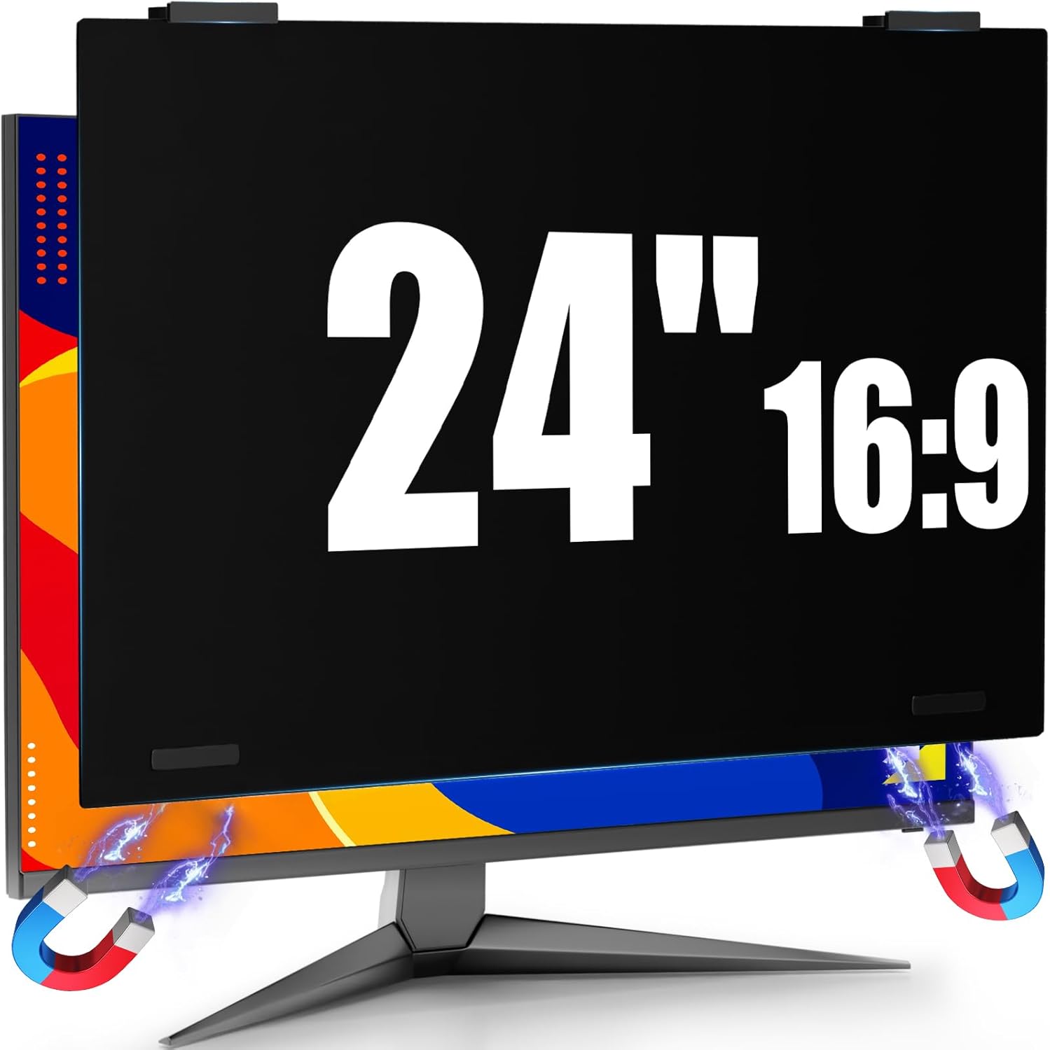 Magnetic Computer Privacy Screen Shield 23 Inch for Frameless Monitor Thin Bezel 16:9 Widescreen, Hanging Removable Anti Blue Light Privacy Filter Protector Eye Protection