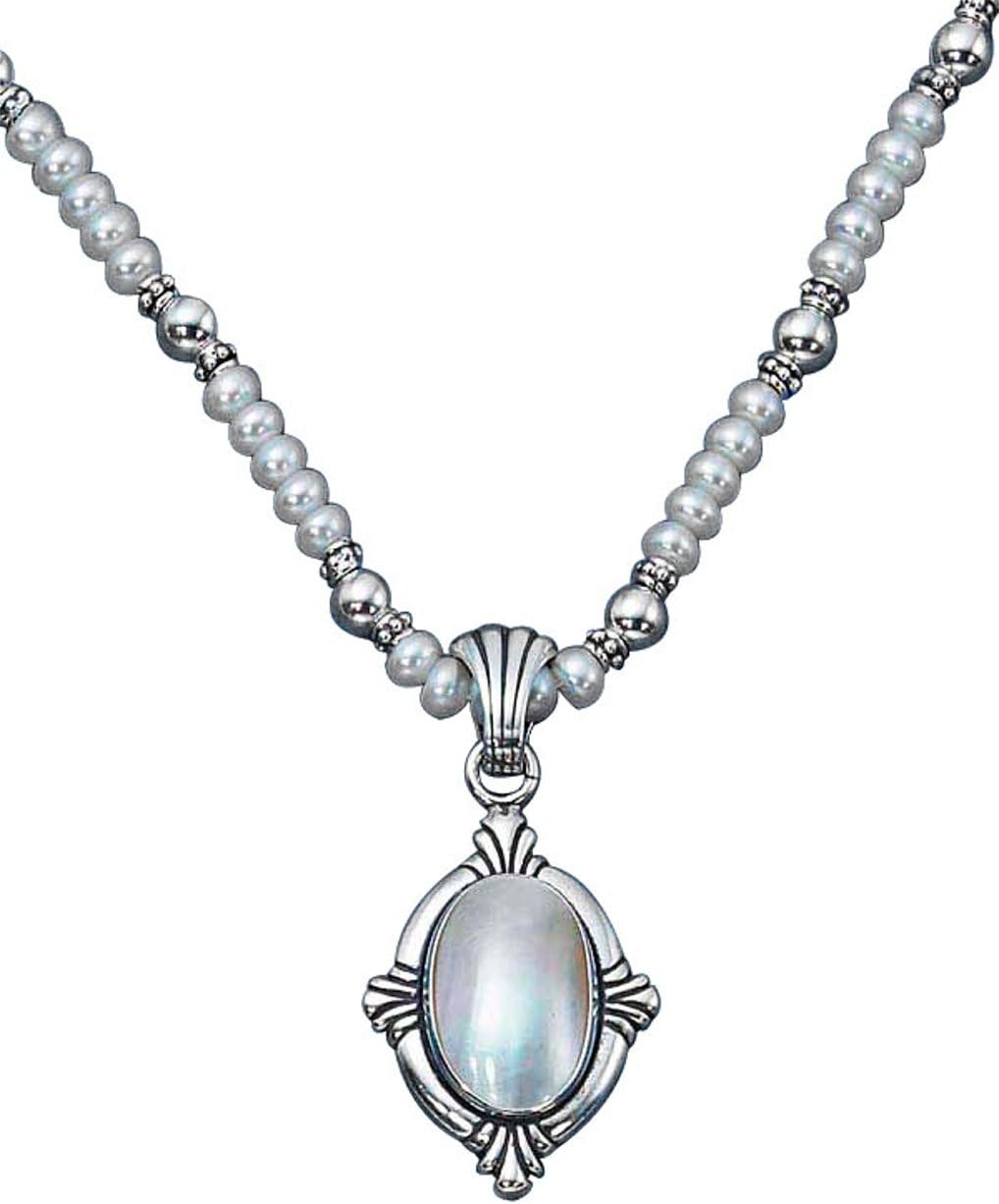Sterling Silver Cultured Freshwater Pearl Necklace Cultured Freshwater Mabe Pearl Pendant