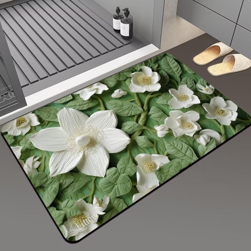 Pierre diatomite sèche rapide pour tapis de bain 50x80 cm vert