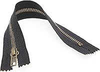 Vista 6 de Leekayer 3# Cremalleras de metal negro 9 pulgadas cierre 9.1 in cremallera de latón para coser jeans artesanías bolsa bolsillo paquete de 6