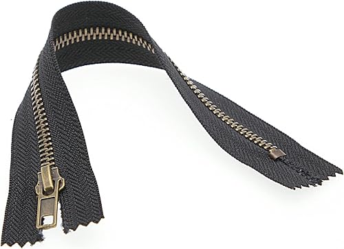 Miniatura 6 de Leekayer Cremallera negra de 9 pulgadas, cierre de 9.1 in, cierre de latón, para costura, jeans, manualidades, bolsa de bolsillo, paquete de 6