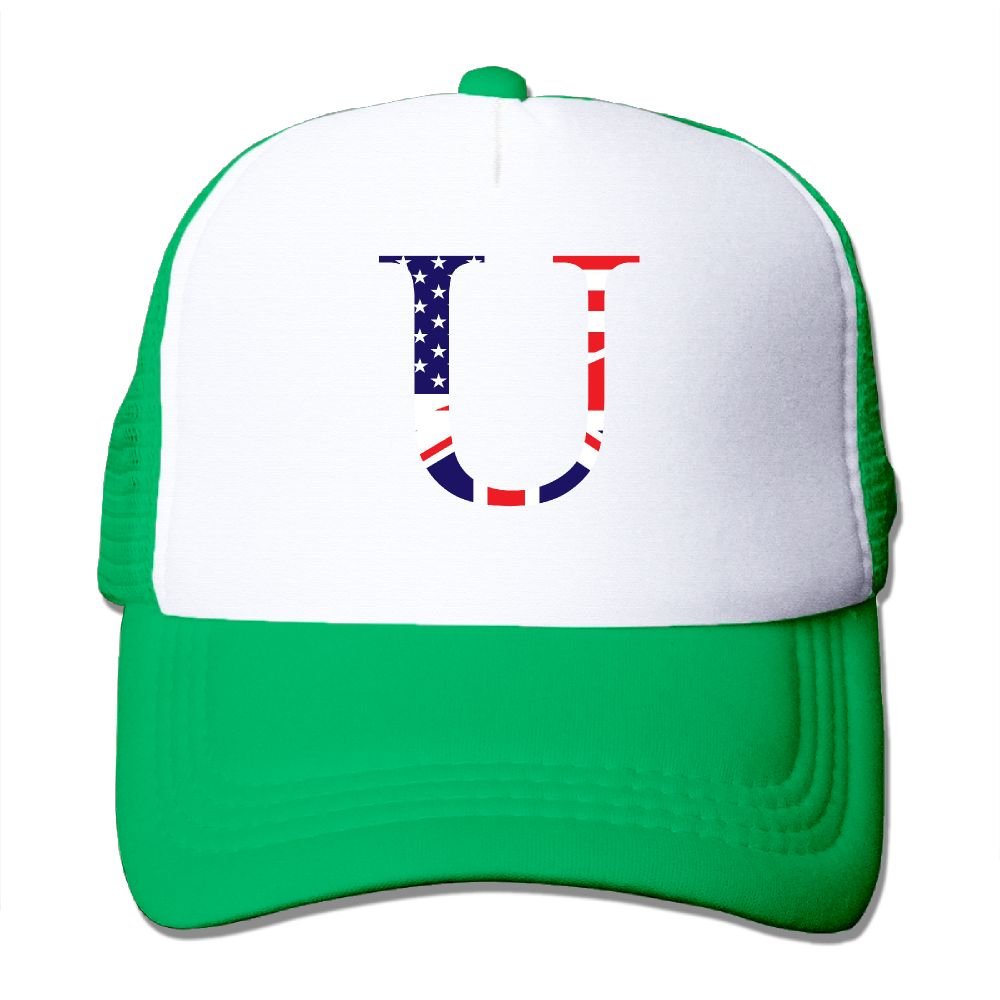 ACFUNEJRQ USA Flag Logo U Summer Large Foam Mesh Hat Mesh Eye Adjustable Rear Cap-9 Colors