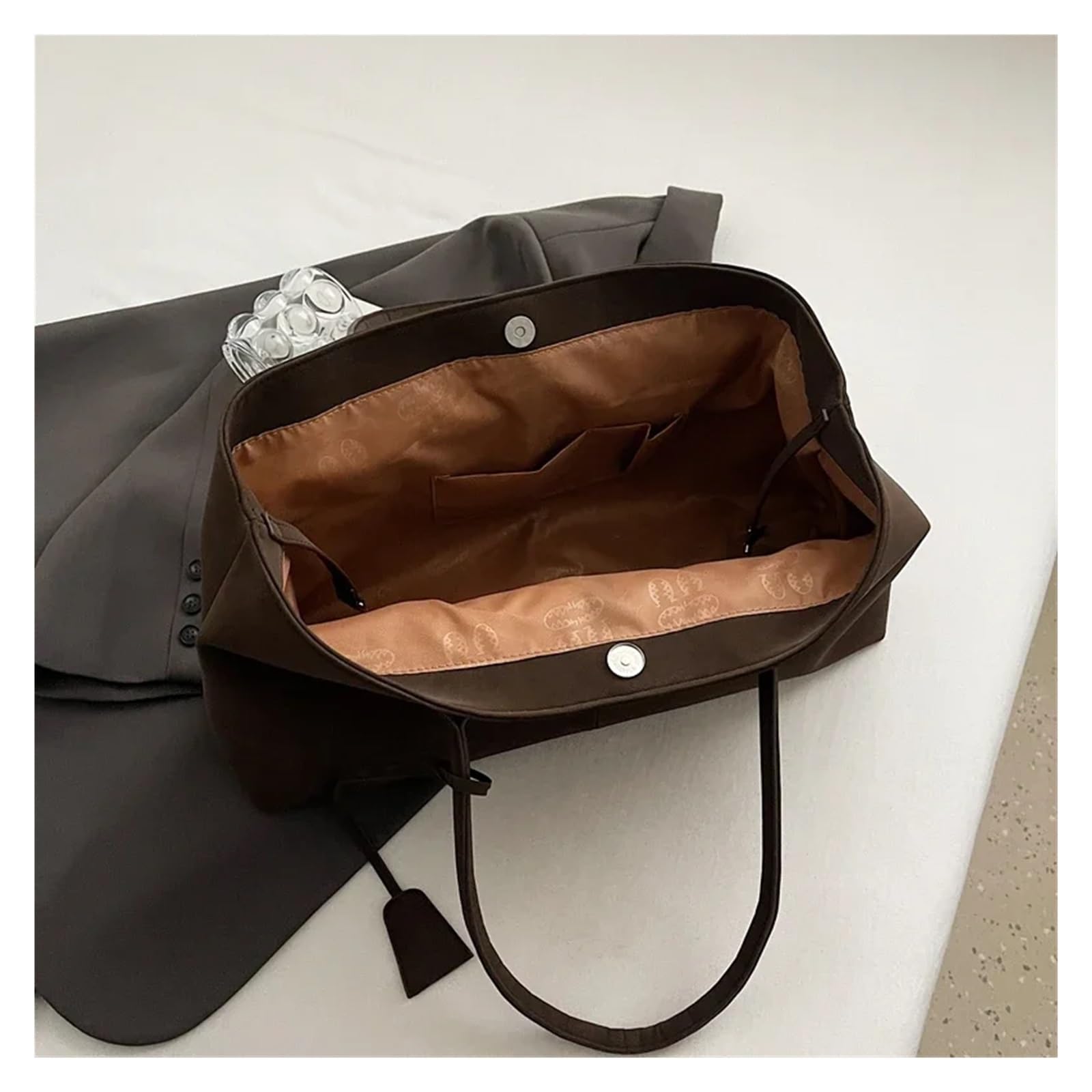 Borsa Tote da Pendolare Borsa a tracolla grande con manico corto e tinta unita for donna per Ufficio