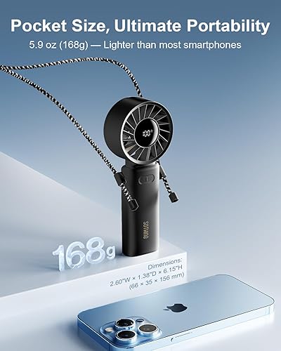 Miniatura 9 de SOTHING Ventilador turbo portátil 3 en 1, 15000 RPM, refrigeración de 19 horas, velocidad 1-100, pantalla digital, diseño plegable de 120, mini