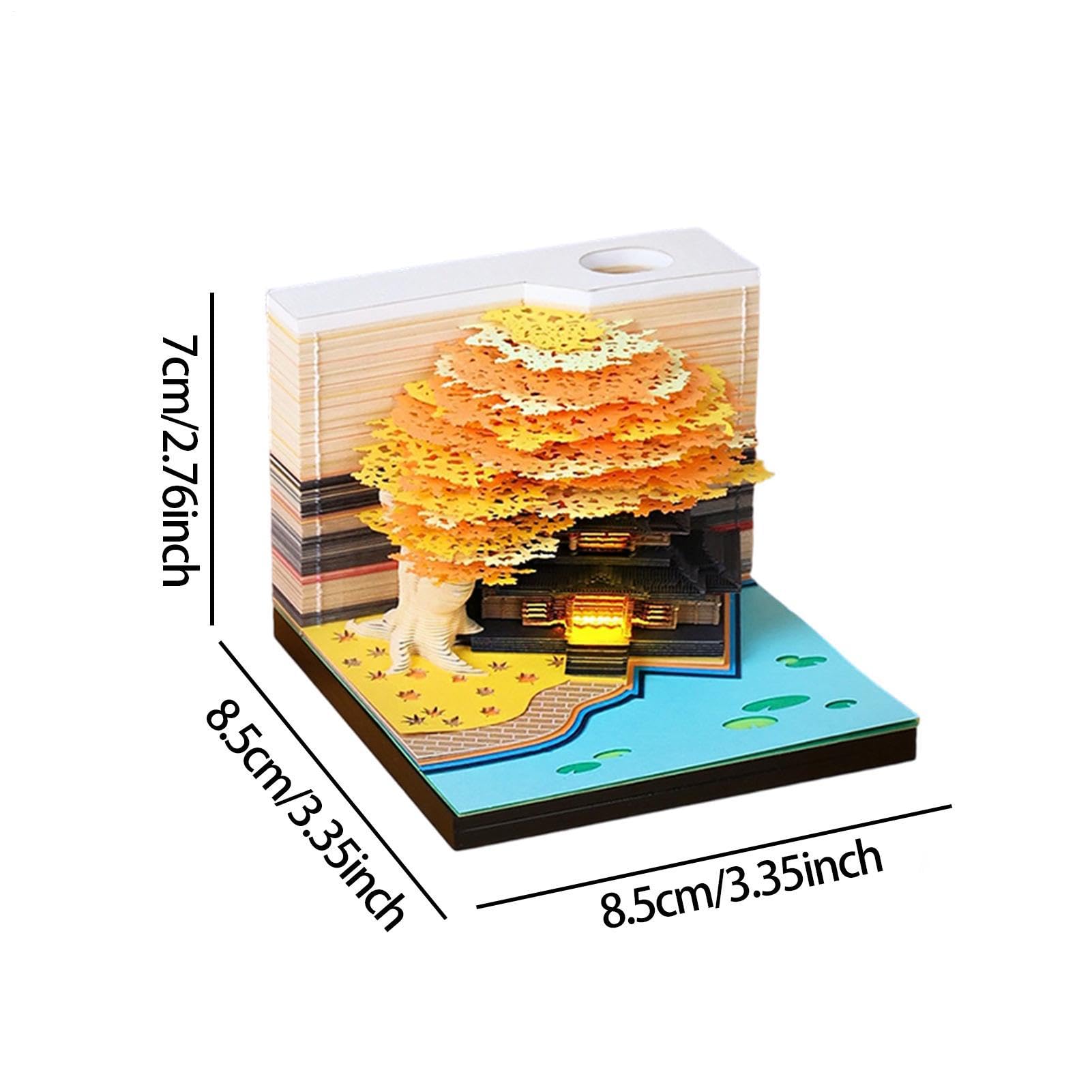 3D Kalender 2027 Schreibtisch-3D-Skulptur-Zeitmessgerät-Notizblock | Büro Schreibtisch Papier-Kalender Für Bücherregal, Homeoffice, Schule, Studentenwohnheim, Wohnung, Schlafzimmer, Wohnzimmer