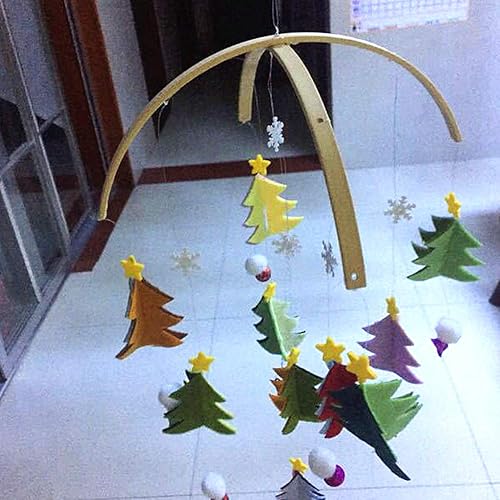 Miniatura 6 de Idkska - Percha móvil de madera para bebé, marco de suspensión móvil para cuna de bebé, soporte móvil de bricolaje para bebé en campana de cuna de