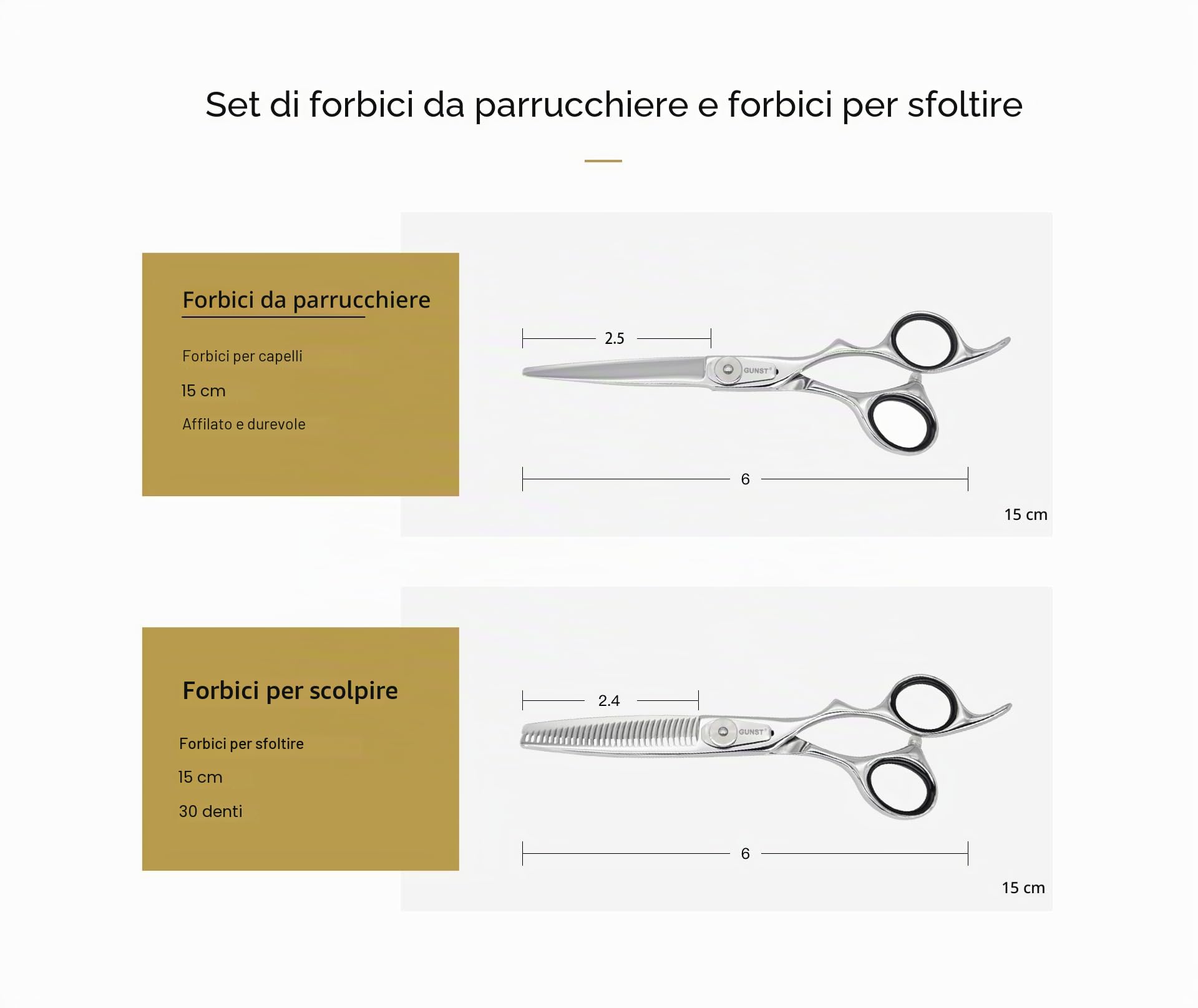 Set di forbici per parrucchiere - 6 Pollice Forbici per scultore e forbici per capelli