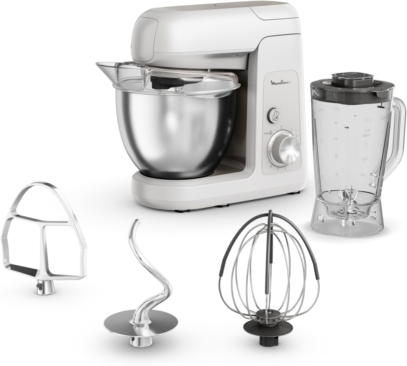 MOULINEX Kitchen Machine | Bake Partner 4.6 L Stand Mixer | 1100 W | BakeGood Accessory Kit | Planetary Movement | Durable Performance | 2 Years Warranty | QA521B27