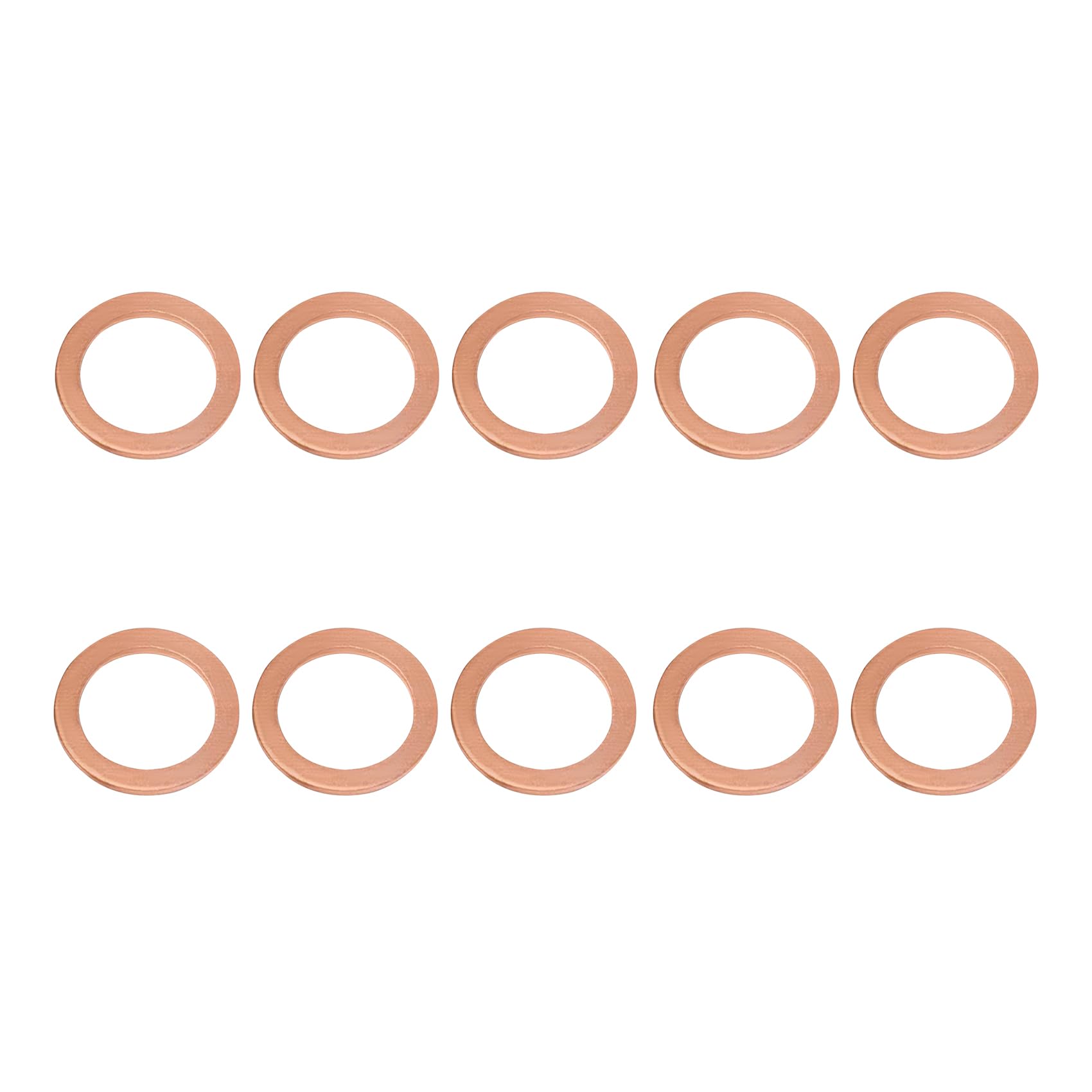 10PCS Oil Drain Plug Gasket, 14mm Cooper Crush Washer Oil Sealing Gaskets, Car Accessories Automotive Replacement Drain Plug Gaskets Compatible with OEM PN Part 007603-014106