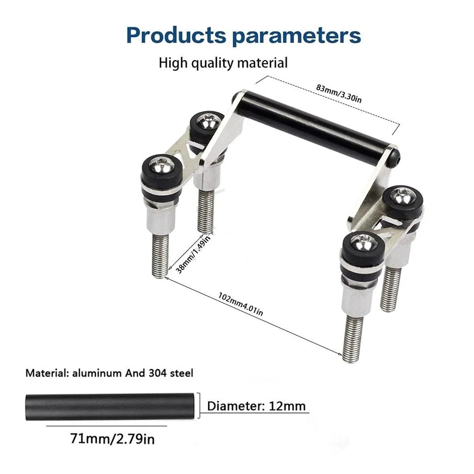 Soporte De Navegación GPS para Motocicleta Soporte De Navegación para Motocicleta 12 Mm con Carga USB Teléfono Manillar para F750GS, F850GS, F800GS, F700GS, R1200R(C)