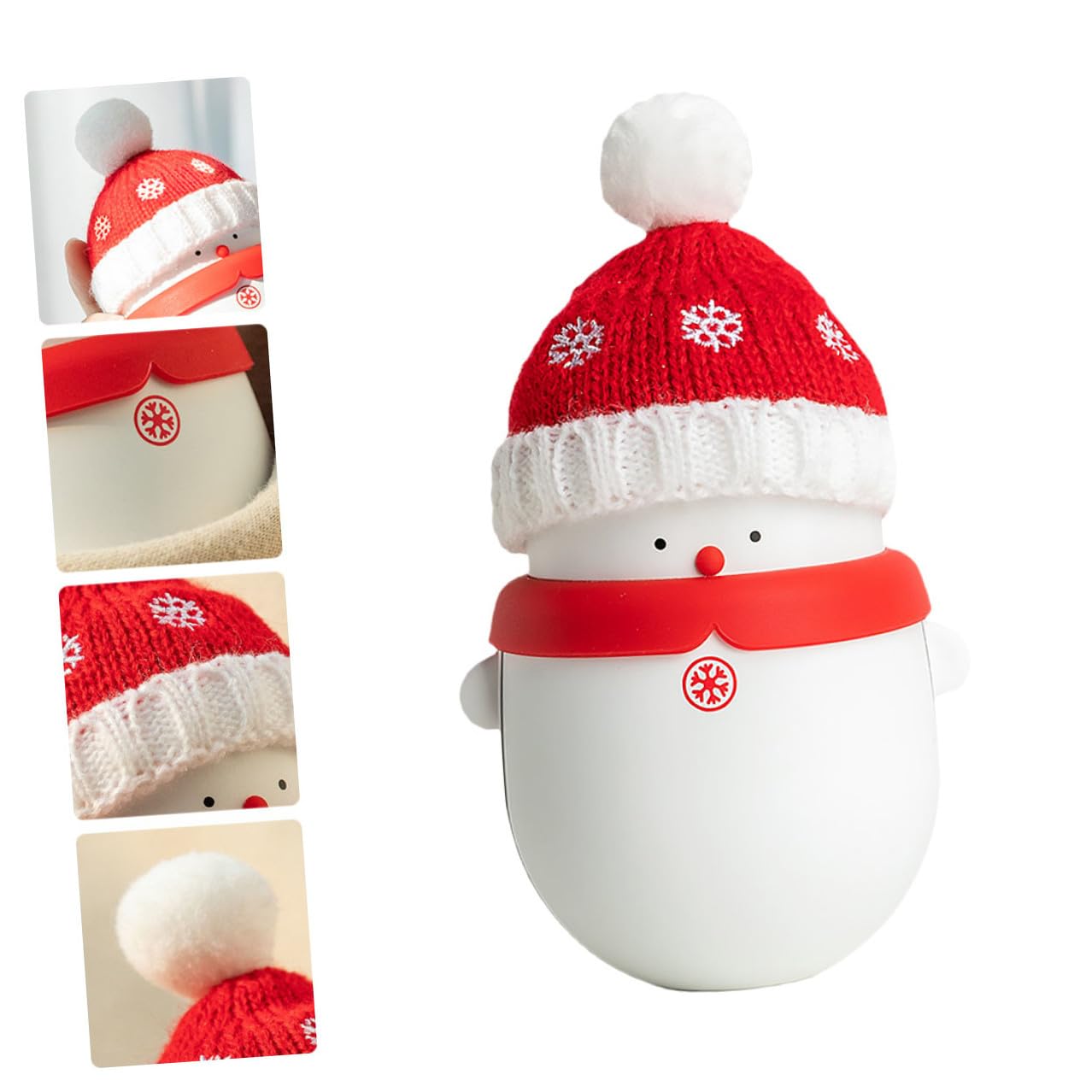 Wiederaufladbarer USB Handwärmer Powerbank Schneemann 6000mah Rot