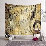 Musiknotenserie hängendes Tuch Schlafzimmer Nachttisch Kunst Wandteppich Hauptdekoration Hintergrundtuch A1 200x150cm