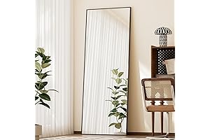 BEAUTYPEAK 56 x 21-Inch Freestanding/Wall-Mounted Floor Mirror with Sturdy Aluminum Alloy Frame...