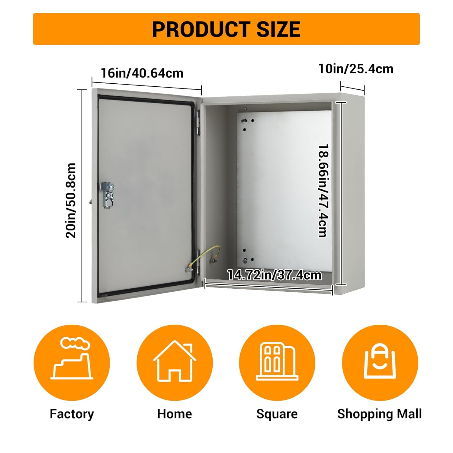 Project Boxes for Electronics, Outdoor Waterproof Electrical Box with Lock & Mounting Plate, Electrical Enclosure Protection Boxes for Power Project, Breakers, Power Distribution Block