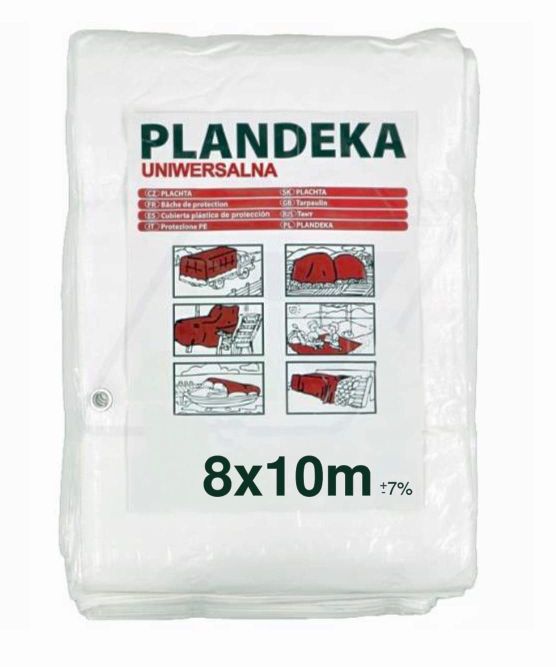 Diforma Lona Impermeable 8x10 Metros - 55g/m² Con Anillas Metálicas, Cubierta Multiusos Para Coche, Jardín, Madera, Obra, Camping (1 Pieza, Azul)