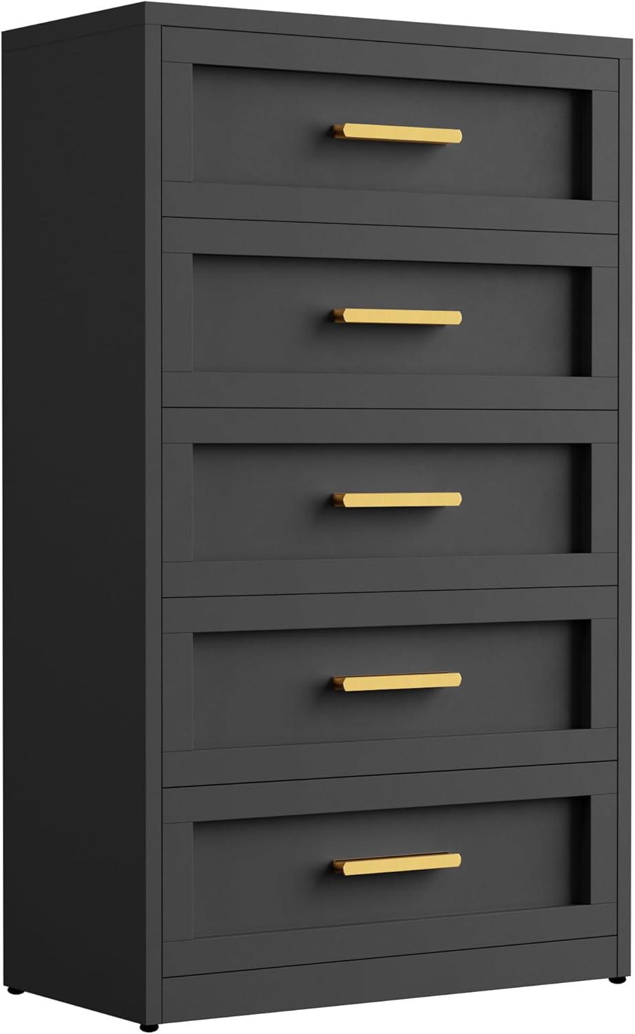 Black Metal Dresser with 5 Drawer, Tall Dressers for Bedroom, 48" Tall Modern Chest of Drawers, Steel Large Dresser Clothing Storage Organizer Deep Drawers for Closet, Living Room, Hallway