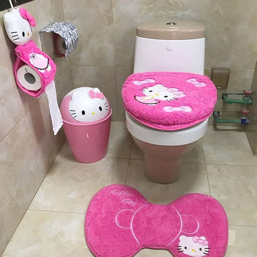 セパバス SEPARATE BATH & TOILET CUSHION SAME Eliphs 4PCS Bathroom Set Toilet Cover WC Seat Cover Bath Mat