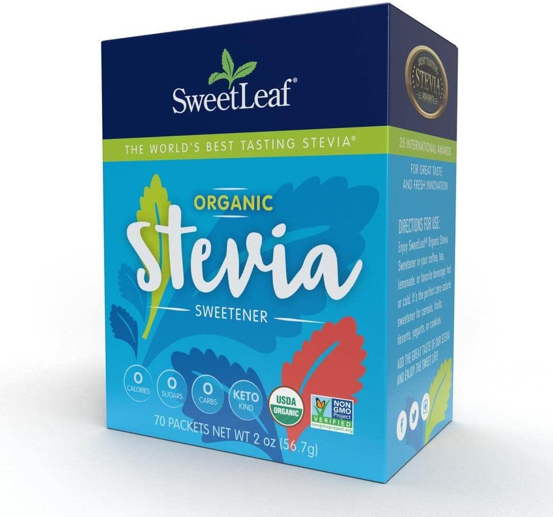 Sweet Drops LEAF Sweetener Organic Stevia 70Count 95%+ Organic Use Sweetleaf In Place Of PACK OF 1 Sugar