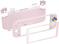 Vista 2 de eXtremeRate Cherry Blossoms Pink DIY Replacement Shell for Nintendo Switch Lite, NSL Handheld Controller Housing with Screen Protector, Custom Cover
