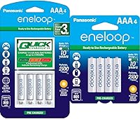 Vista 1 de eneloop Panasonic K-KJ55M3A4BA Cargador Rápido Individual Avanzado de 3 Horas para Baterías y Baterías Recargables Precargadas BK-4MCCA4BA AAA 2100