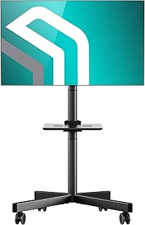 ONKRON TV Ständer rollbar für 23-60 Zoll Bildschirm bis zu 40 kg, mobiler TV Ständer mit Rollen max 400x400 VESA Standfuß ...