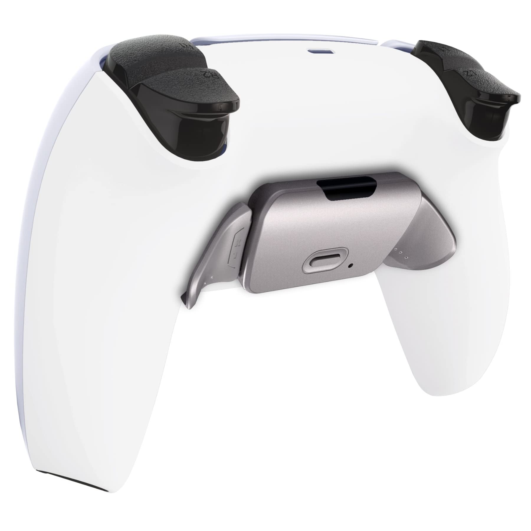 eXtremeRate RISE Remap Kit Programmabile per ps5 Controller BDM-030/040/050,Palette in Metallo Tasti Pulsanti Aggiuntivi Back Button Cover Posteriore per ps5 Joystick-Bianco