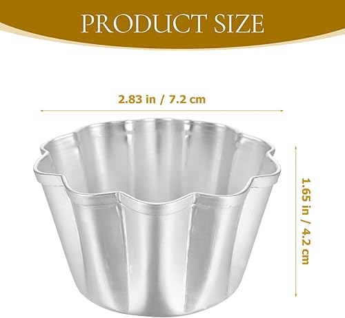 Miniatura 2 de 6 moldes de aluminio para tarta de huevo, latas de tarta pequeñas, moldes para cupcakes, moldes para pudín para hornear en casa