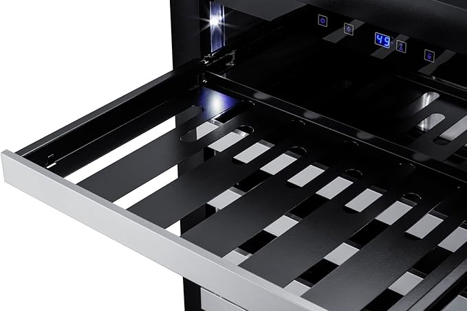 Summit 24” Wine Cellar, Built-in Wine Cellar, Shallow 18” Depth, 33 Bottle Capacity, ADA Compliant, Stainless Steel- ASDW2412 on Fridge.com