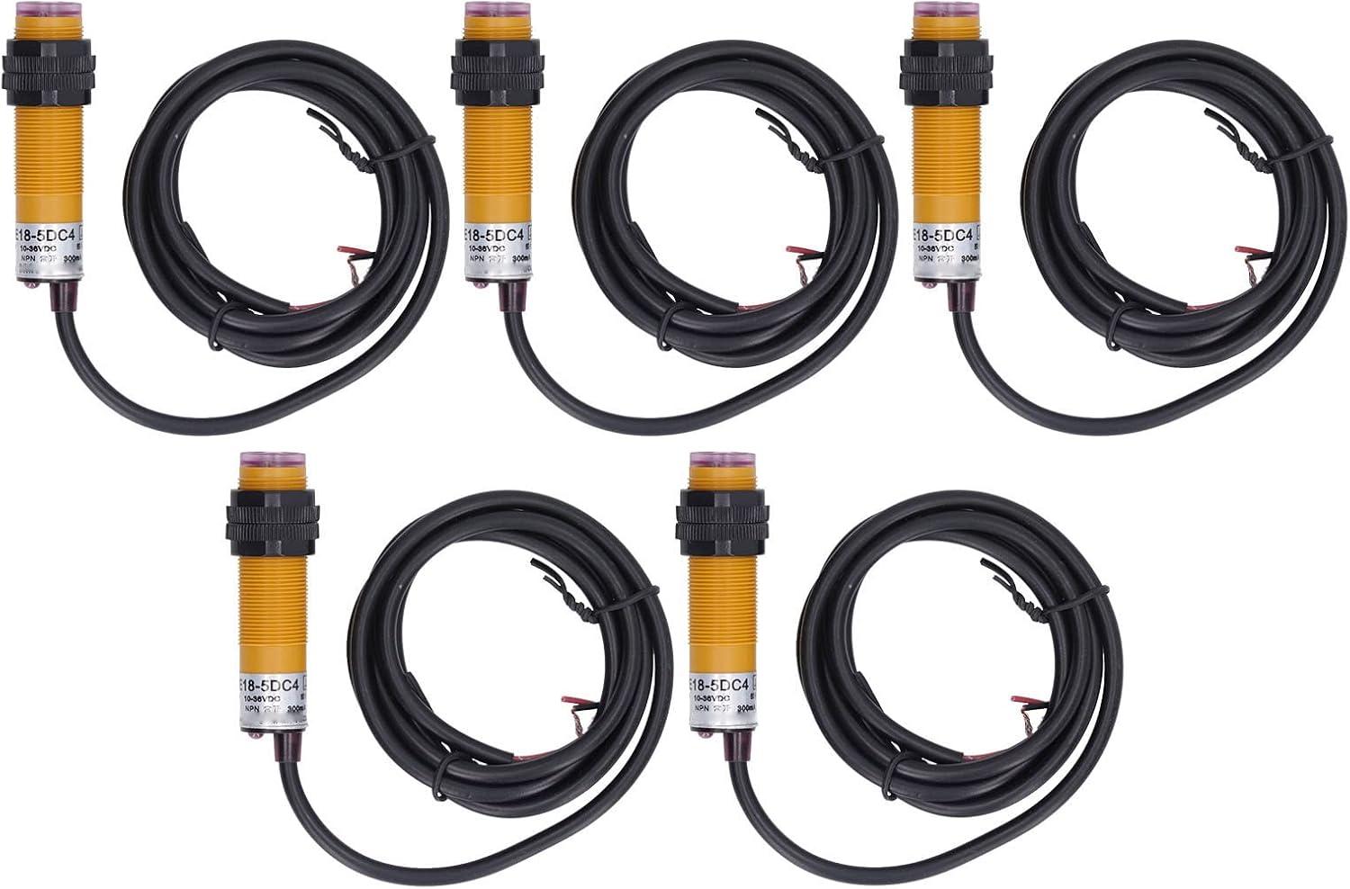 5Pcs Infrared Sensor Module Photoelectric Switch for Obstacle Avoidance, Transmission and Reception, Adjustable Sensing Range, NPN Normally Open