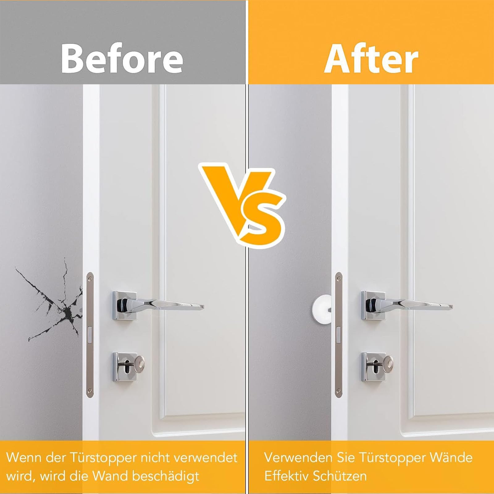 Chockeie Butée De Poignée De Porte En Caoutchouc Transparent, Coussin De Protection Mural Rond