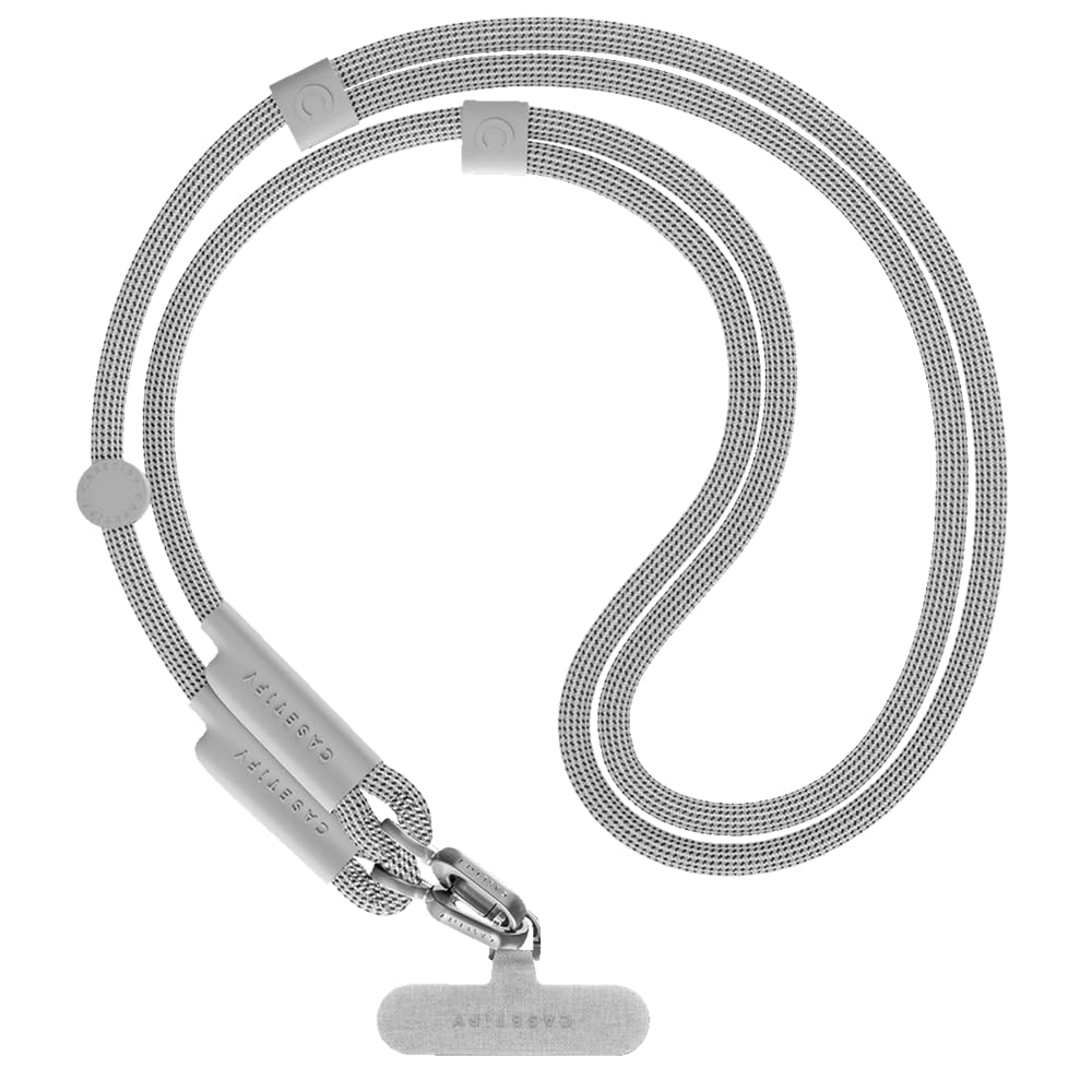 CASETiFY 8mm Rope Cross Body Strap with Card - Heather Grey