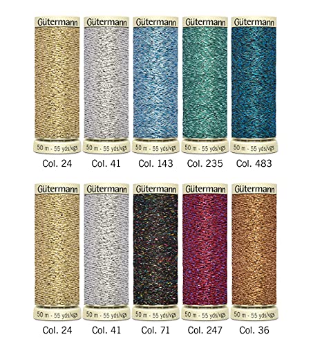 Set de hilos efecto metálico Gutermann, 10 x 50m miniatura 4