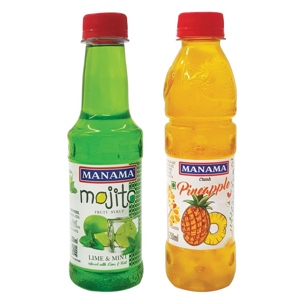 Manama Lime & Mint Mojito Syrup and Pineapple Crush, 250ml Each, Topping for Cakes, Pies and Shakes, Pack of 2-image-15