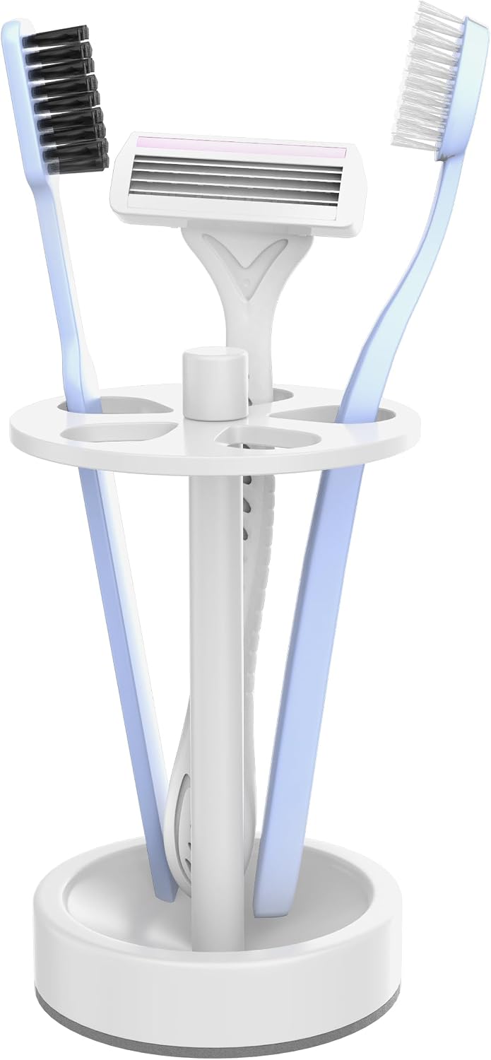 5 Slots Open-Design Bathroom Toothbrush Holder Stand for Manual Toothbrush