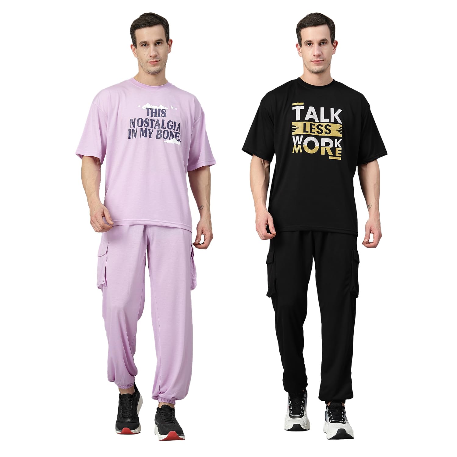 chkokko Men Printed Casual Summer Wear Coords Stylish Gents Cord Set Half Sleeves Latest Co Ord Track Suit Round Neck Western Co-ord Set-picture-2