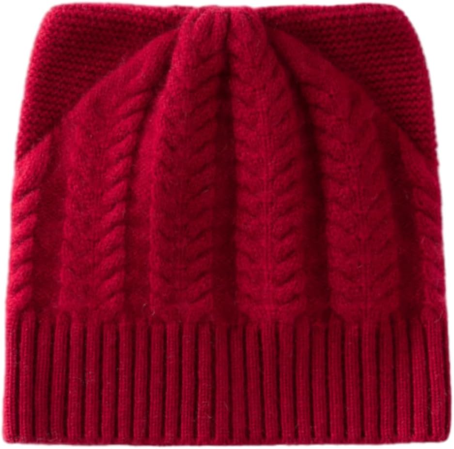 Kids 100% Cashmere Thick Knit Beanie Hats,Cute cat Ears Winter Skiing Caps for Girls Boys SL8058