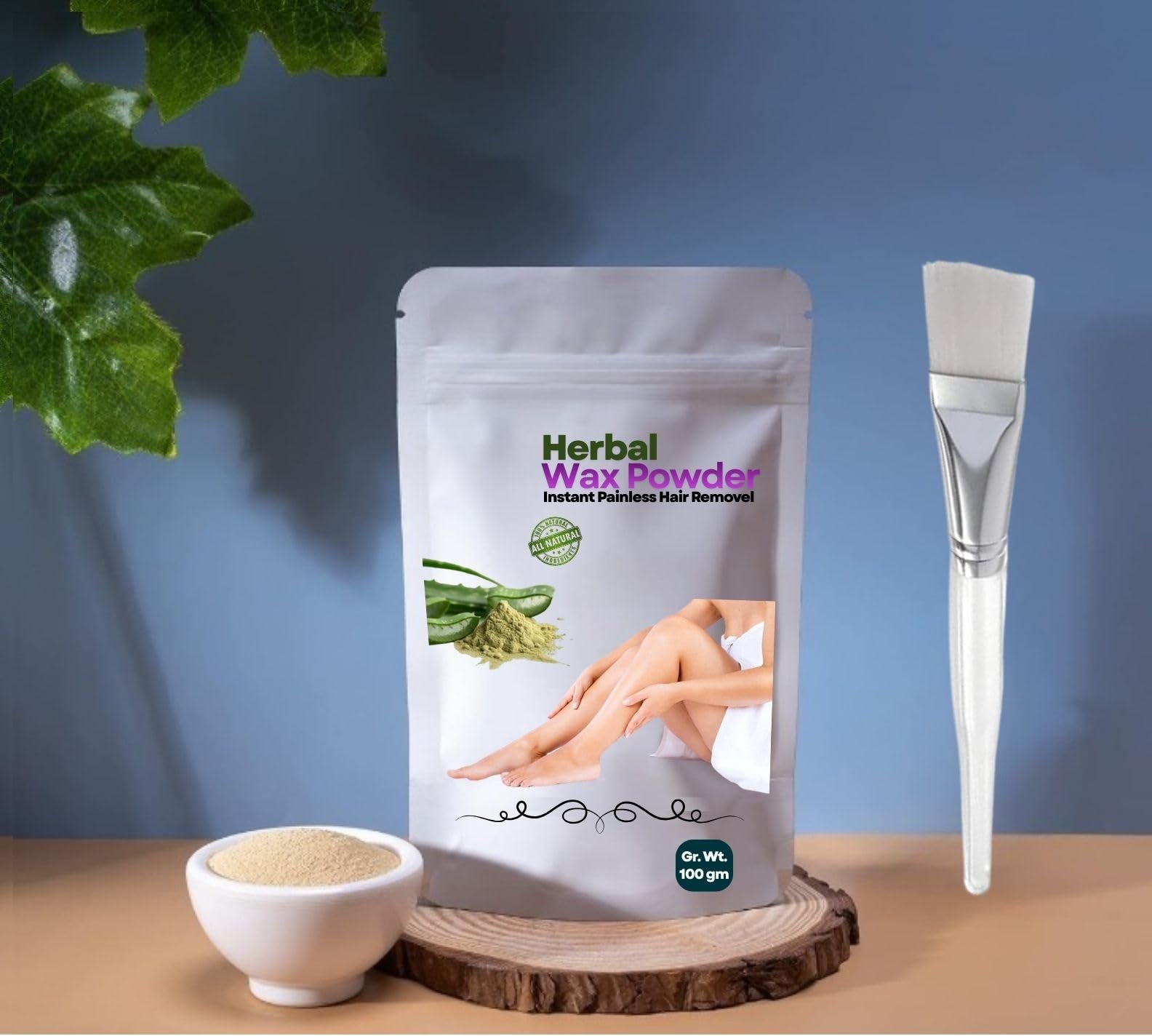 Lucifer Herbal Wax Powder for Hair Removal – Natural & Gentle Herbal Depilatory Powder for Smooth Skin | Easy Mix Wax Powder for Face, Arms, Legs & Body (100gm) (Wax Powder + Plastic Brush)-image-35