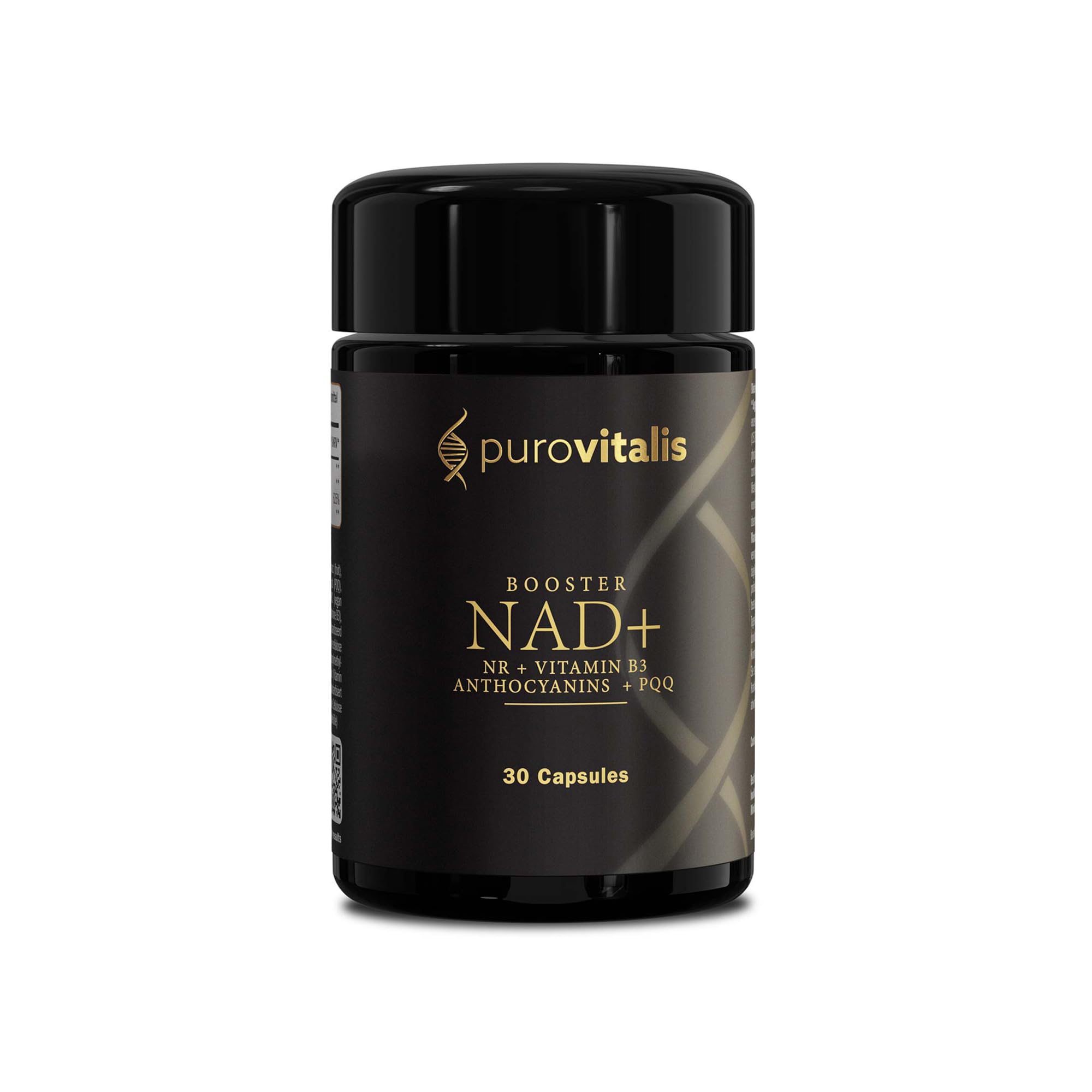 PUROVITALIS NAD+ Supplement für Zell-Energie-Booster mit hoher Reinheit - 1-Monats-Vorrat (30 Vegane Kapseln)