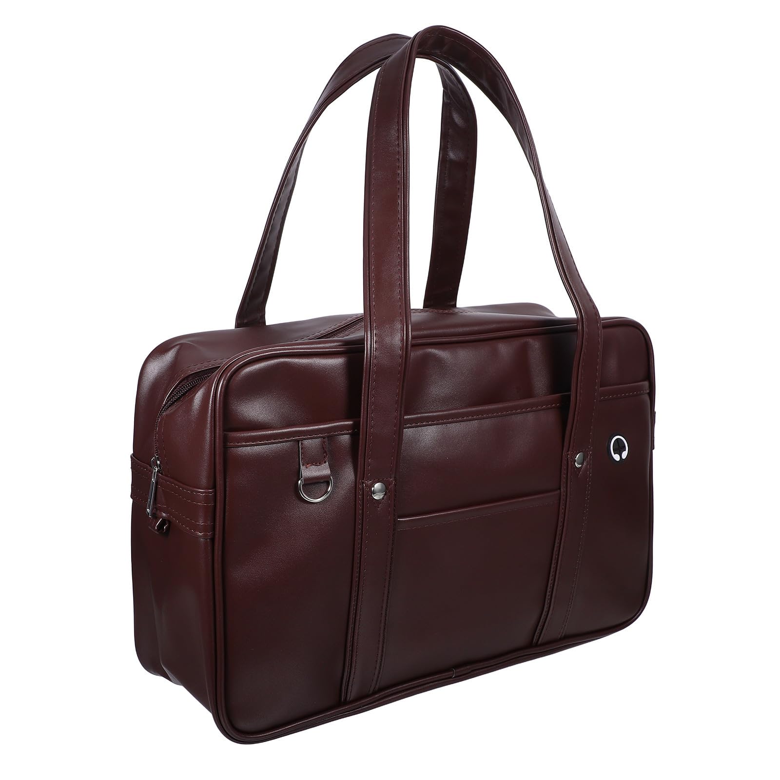 Bolsa para ordenador portátil unisex de PU impermeable con bolsillos múltiples 8