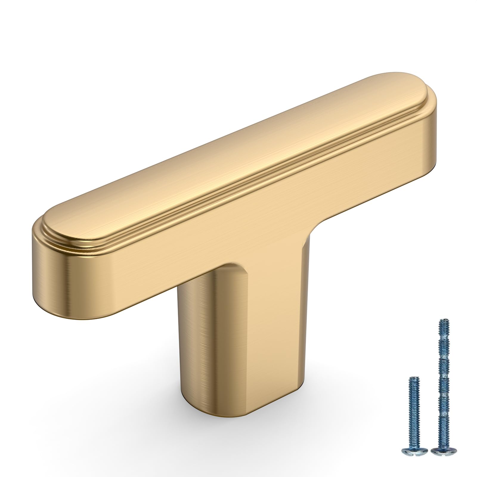 Drawer Knobs Amerdeco 10 Pack Champagne Bronze Cabinet Knobs 1.46 Inch(37mm)  Solid Gold Kitchen Cabinet Knobs Cabinet Pulls