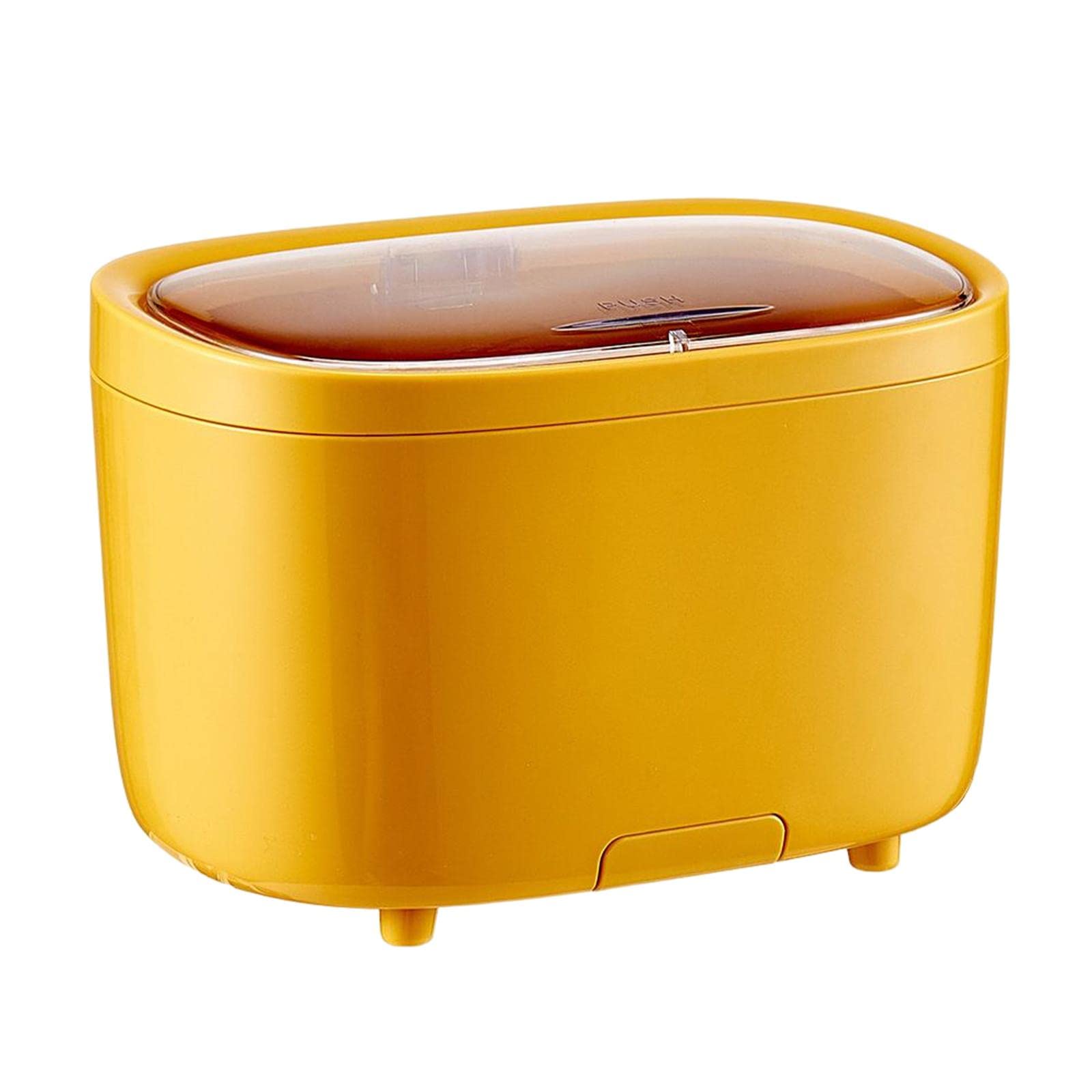 CLUB BOLLYWOOD Mini Trash Can For Desk Portable With Lid For Bathroom Countertop Kitchen Yellow | Trash Cans & Wastebaskets | Home & Garden | Household Supplies & Cleaning | Trash Cans & Wastebaskets